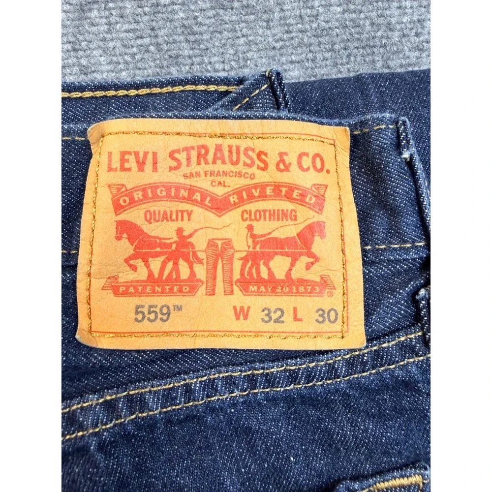 Levis‎ 559 Jeans Mens 32x30 Blue Dark Wash Relaxed Fit Denim Workwear Streetwear